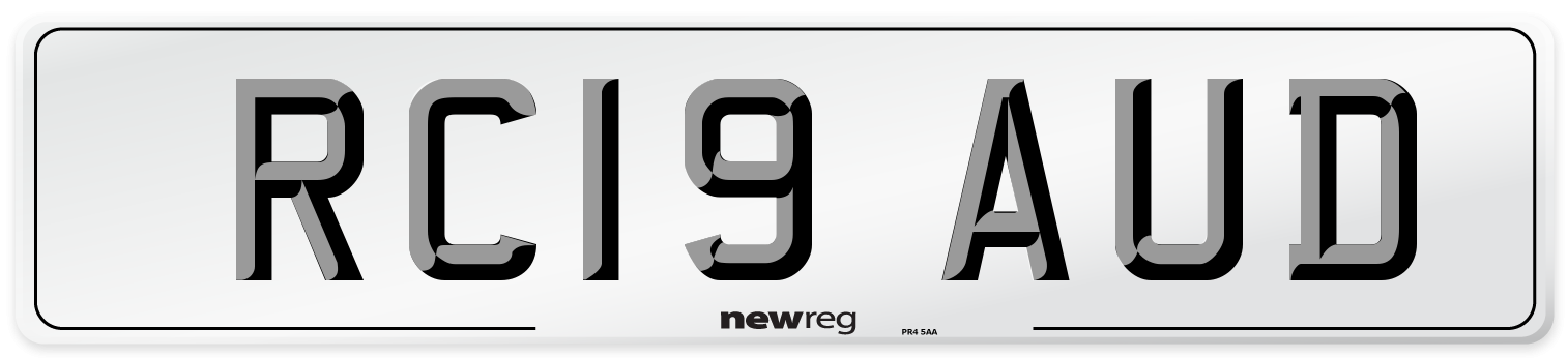 RC19 AUD Number Plate from New Reg